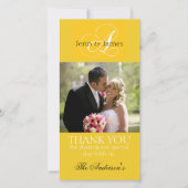 Yellow Wedding danke dir Bride Groom Foto Cards (Vorderseite)
