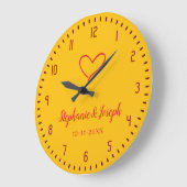 Yellow Wedding or Anniversary Gift Clock  Große Wanduhr (Winkel)