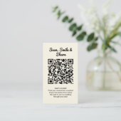 Yellow Wedding Photo Sharing Capture Love QR Code  Visitenkarte (Stehend Vorderseite)