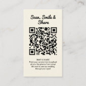 Yellow Wedding Photo Sharing Capture Love QR Code  Visitenkarte (Vorderseite)