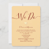 Yellow Wedding Reception Einladung (Vorderseite)