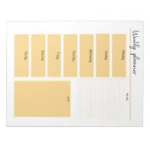 Yellow Weekekly Planner Notepad Notizblock (Vorderseite)