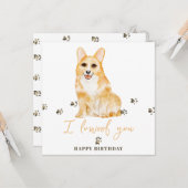 Yellow Welsh Corgi Dog Mum Puppy Pers Birthday Karte (Vorderseite/Rückseite Beispiel)