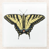 Yellow Western Swallowtail Butterfly Customizeable Glasuntersetzer (Vorderseite)