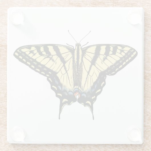 Yellow Western Swallowtail Butterfly Customizeable Glasuntersetzer (Rückseite)