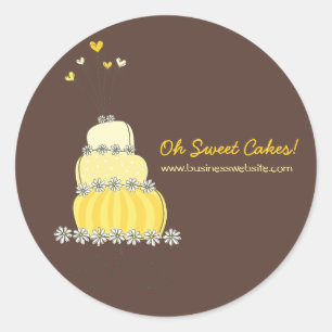 Yellow Whimsical Chic Wedgecake Sticker
