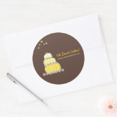 Yellow Whimsical Chic Wedgecake Sticker (Umschlag)