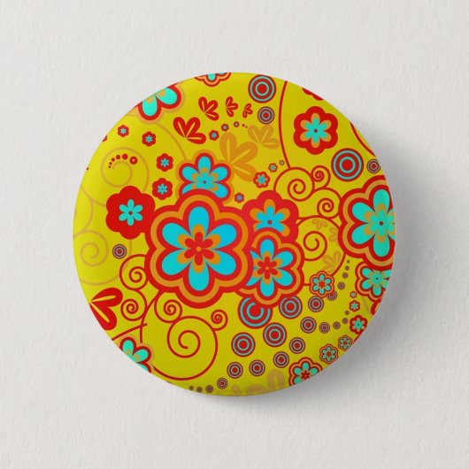 Yellow Whimsical Garden Button (Vorderseite)
