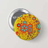 Yellow Whimsical Garden Button (Vorne & Hinten)