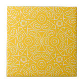 Yellow & White Abstract Geometric Pattern  Fliese (Vorderseite)