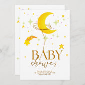 Yellow White Baby Dusche Einladung (Vorne/Hinten)