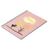 Yellow White Black Calm Blume Poster Spirale Notizblock (Linke Seite)