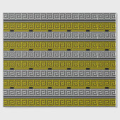 Yellow White Black Greek Key Fret Pattern Design  Geschenkpapier (Flach)