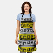 Yellow White Black Greek Key Fret Pattern Design  Schürze (Getragen)