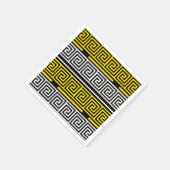Yellow White Black Greek Key Fret Pattern Design Serviette (Ecke)