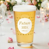 Yellow White Brautparty Future Mrs Glass Cup Glas