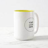 Yellow & White Business Logo Promotional Brand Zweifarbige Tasse (VorderseiteRechts)