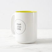 Yellow & White Business Logo Promotional Brand Zweifarbige Tasse (Vorderseite Links)