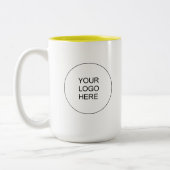 Yellow & White Business Logo Promotional Brand Zweifarbige Tasse (Links)