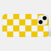 Yellow White Checkered Karo Muster iPhone Case (Rückseite (Horizontal))