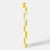 Yellow White Checkered Karo Muster iPhone Case (Rückseite / Links)