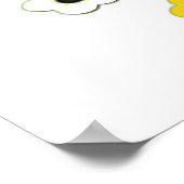Yellow White Cherry Blossom Owl Poster (Ecke)