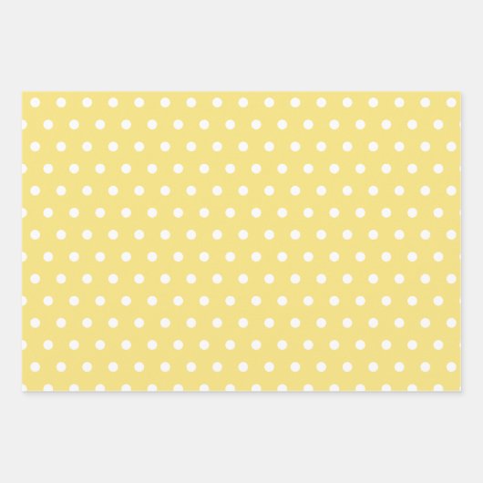 Yellow White Christmas Trees Polka Dots Strip Geschenkpapier Set (Vorderseite 2)