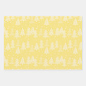 Yellow White Christmas Trees Polka Dots Strip Geschenkpapier Set (Vorderseite)