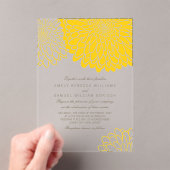 Yellow White Chrysanthemum Stylish Simple Wedding Acryleinladungen (Insitu (Handheld))
