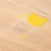 Yellow White Chrysanthemum Stylish Simple Wedding Acryleinladungen (Ablage )