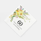Yellow White Daffodil 60. Geburtstagsparty Serviette (Ecke)