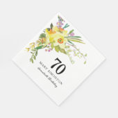 Yellow White Daffodil 70. Geburtstagsparty Serviette (Ecke)