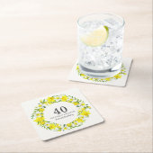 Yellow White Daffodils Wreath 40. Geburtstag Rechteckiger Pappuntersetzer (Vor Ort)