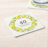 Yellow White Daffodils Wreath 40. Geburtstag Rechteckiger Pappuntersetzer (angewinkelt)