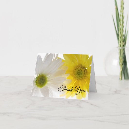 Yellow White Daisies Wedding Bridesmaid Vielen Dan Dankeskarte (Vorderseite)