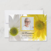 Yellow White Daisis Funeral Memorial Beileid Dankeskarte (Vorderseite)
