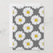 Yellow White Daisy Gray Yellow White Daisy Pattern Einladung (Rückseite)