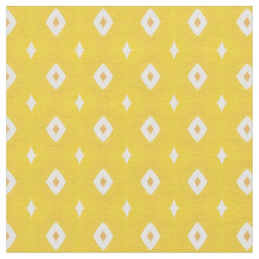 Yellow White Diamonds Geometric Pattern Stoff (Nahaufnahme)