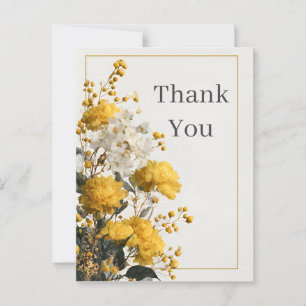 Yellow & White Floral Danke Karte
