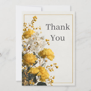 Yellow & White Floral Danke Karte