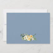 Yellow White Floral Dusty Blue Wedding Dankeskarte (Rückseite)