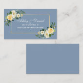 Yellow White Floral Dusty Blue Wedding Registry Begleitkarte (Vorne/Hinten)