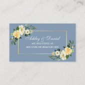 Yellow White Floral Dusty Blue Wedding Registry Begleitkarte (Vorderseite)