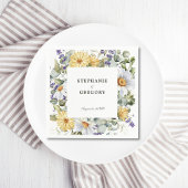 Yellow White Florals Wedding Serviette