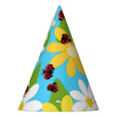 Yellow White Flowers Red Ladybug Beetle Partyhütchen (Links)