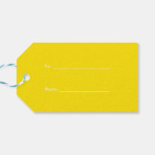 Yellow White Framed Initial Monogram Geschenkanhänger (Rückseite Horizontal)