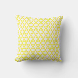 Yellow White Geometric Hexagon Muster Kissen