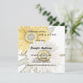 Yellow & White Gerber Daisy Bridal Polterabend Einladung (Stehend Vorderseite)