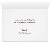 Yellow & White Gingham Leinwand Dankeschön Karte (Innenansicht Horizontal (Unten))