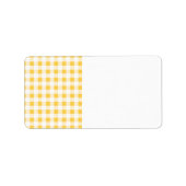 Yellow White Gingham Pattern Adressaufkleber (Vorne)